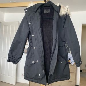 Banana Republic Factory Petite Faux Fur Hooded Water Resistant Parka